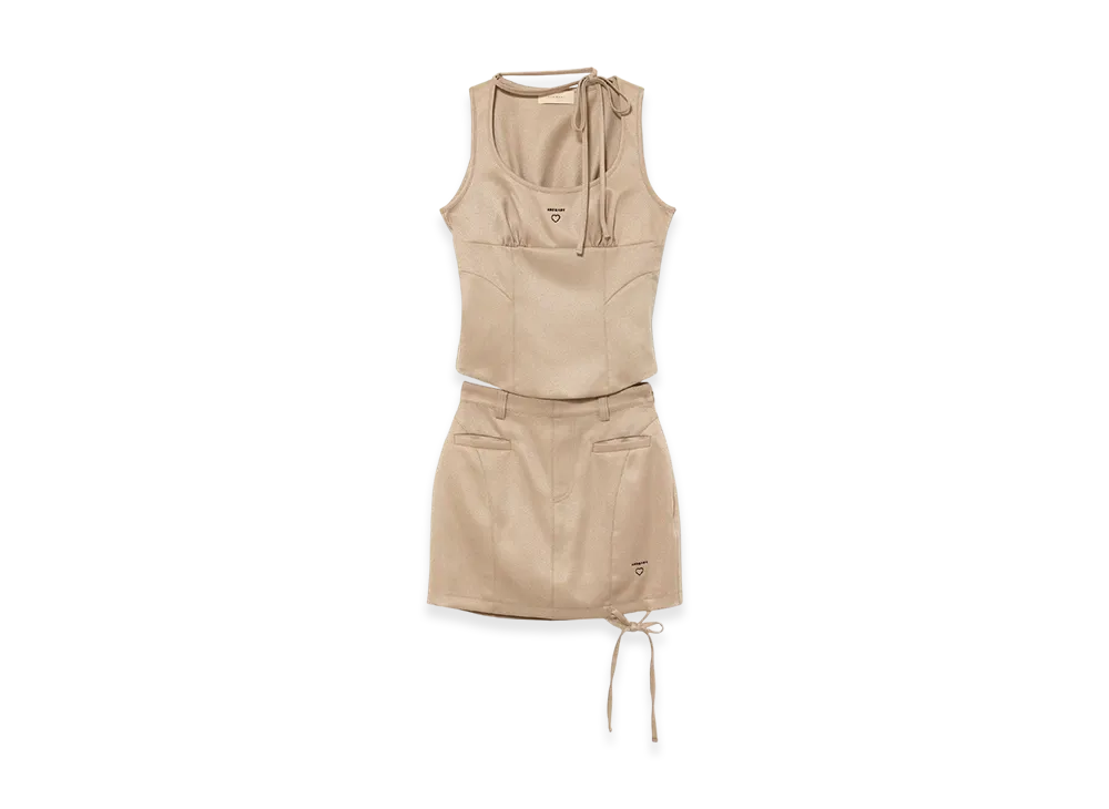 ANDMARY Donna Ribbon Skirt Set Up "Beige"