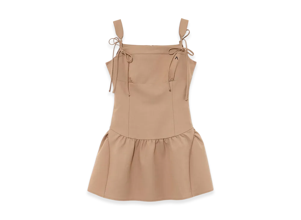 ANDMARY Elsie Flare Mini Dress "Beige"