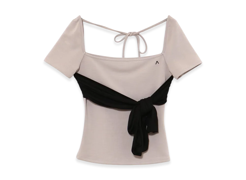 ANDMARY Nancy Ribbon Tops "Pink Beige"