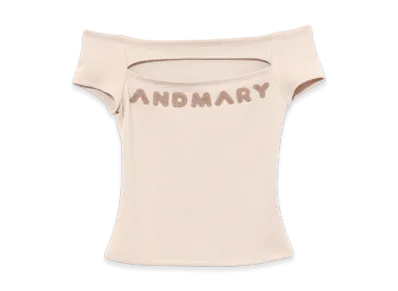 ANDMARY Mary Logo Tops "Beige"
