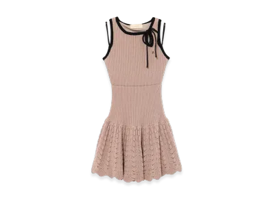 ANDMARY Heart Crochet Mini Dress "Pink Beige"