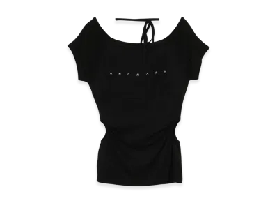 ANDMARY Mary Logo Ribbon Tops "Black"