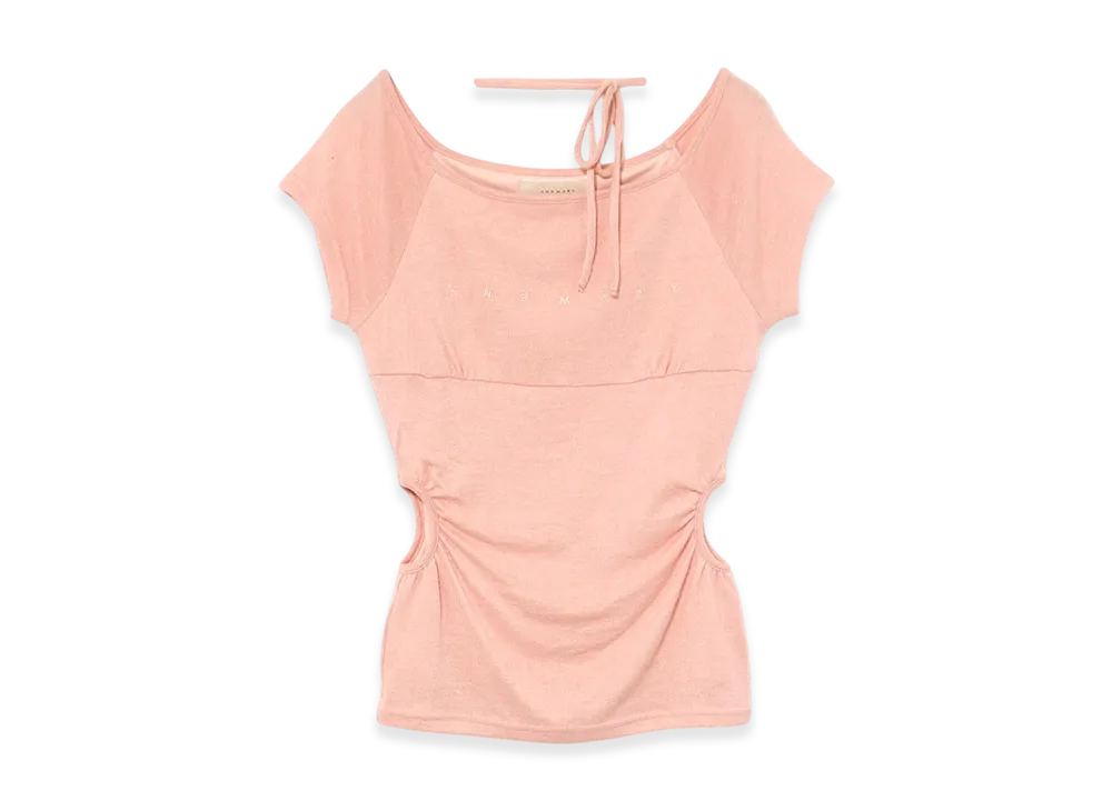 ANDMARY Mary Logo Ribbon Tops "Pink"