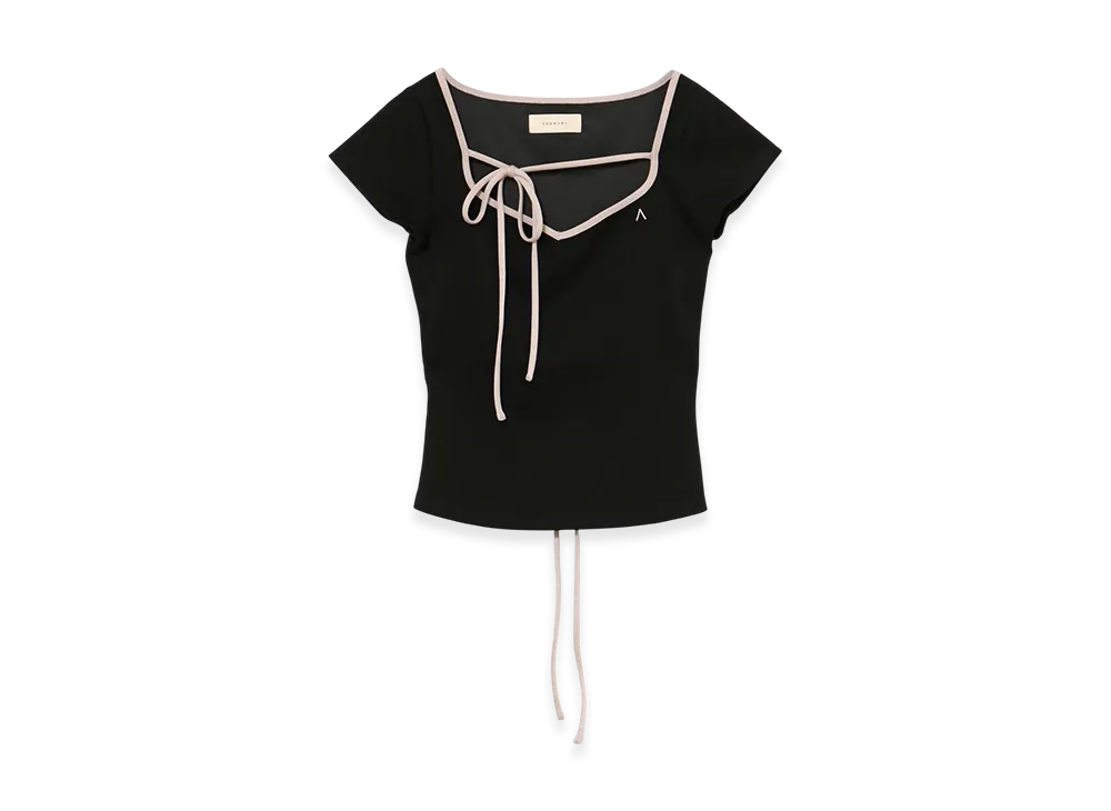 トップス andmary Collie ribbon tops black ANDMARY】Nicole ribbon tops
