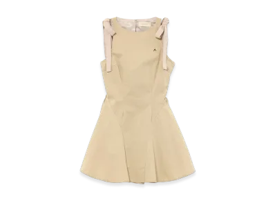 ANDMARY Jozy Ribbon Flare Mini Dress "Beige"
