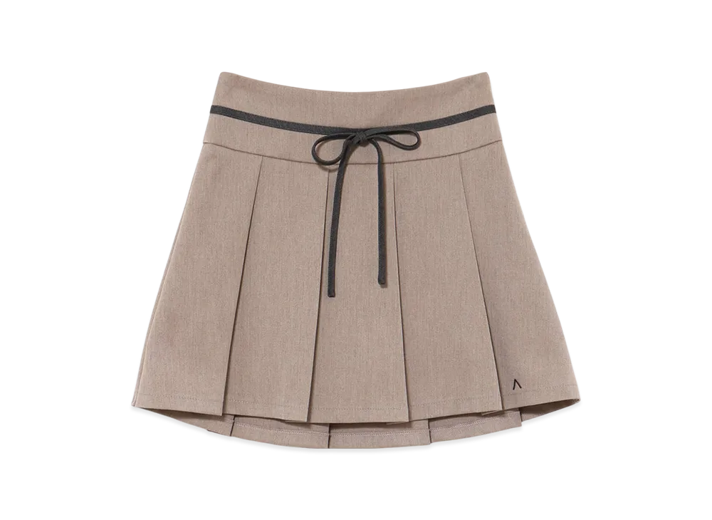 ANDMARY Rain Pleats Mini Skirt "Beige"
