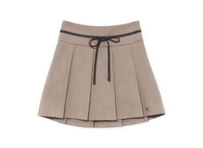 ANDMARY Rain Pleats Mini Skirt "Beige"
