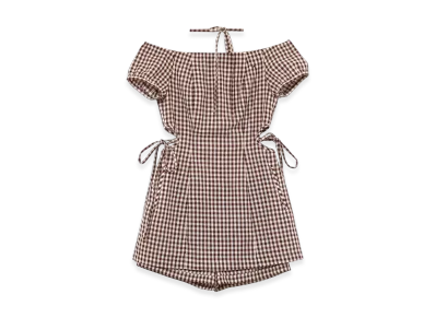 ANDMARY Becky Check Mini Dress "Brown"