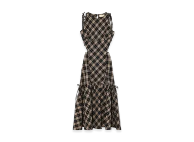 ANDMARY Grenda Ribbon Long Dress "Check"