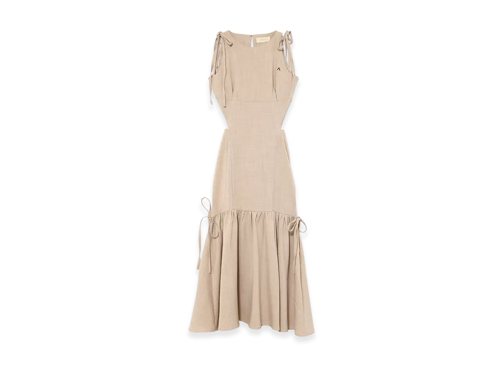 ANDMARY Grenda Ribbon Long Dress "Beige"