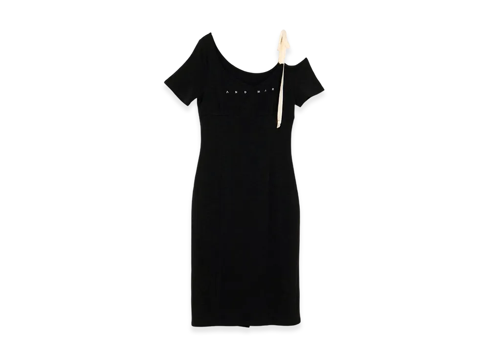 ANDMARY Mary Logo Ribbon Midium Dress "Black"