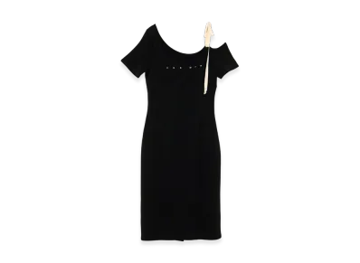 ANDMARY Mary Logo Ribbon Midium Dress "Black"