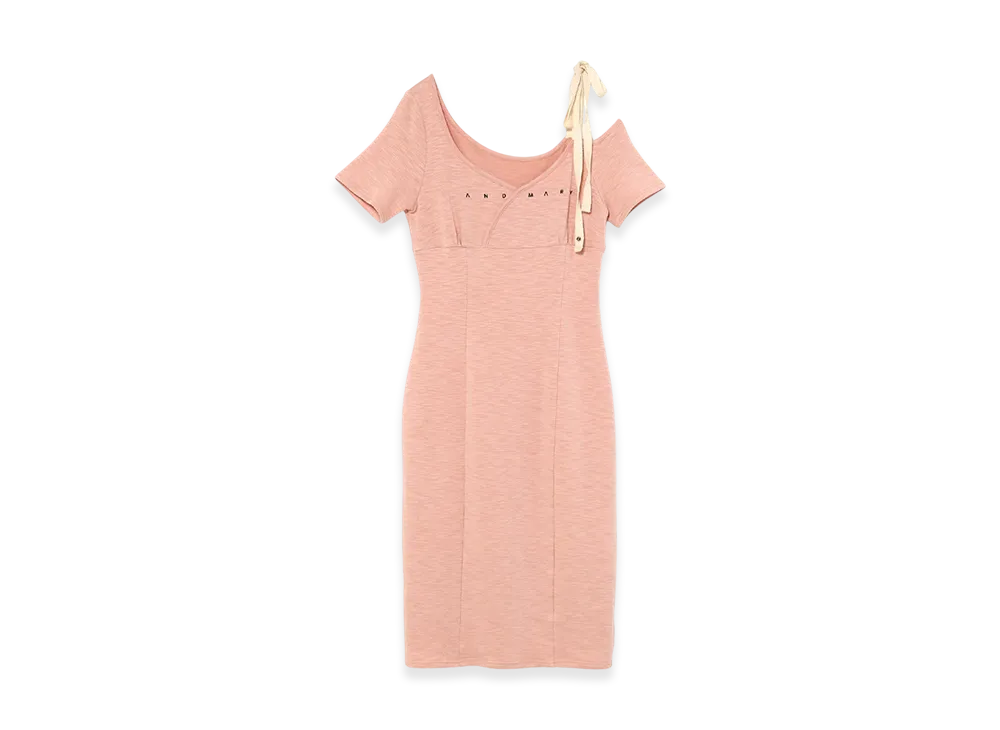 ANDMARY Mary Logo Ribbon Midium Dress "Pink"