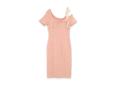 ANDMARY Mary Logo Ribbon Midium Dress "Pink"