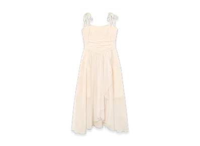 ANDMARY Wendy Seethrough Flare Dress "Ivory"