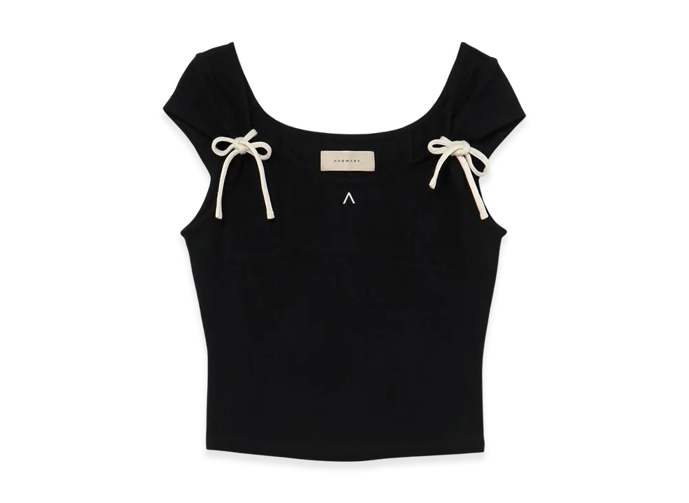 ANDMARY Tina Ribbon Tops "Black"