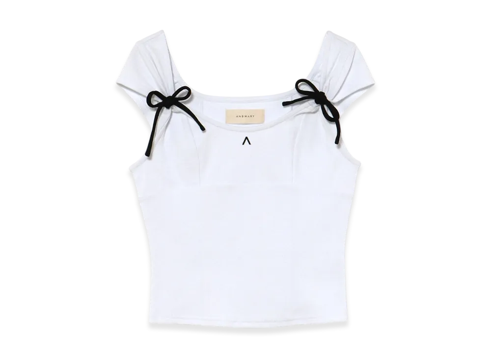 ANDMARY Tina Ribbon Tops "White"