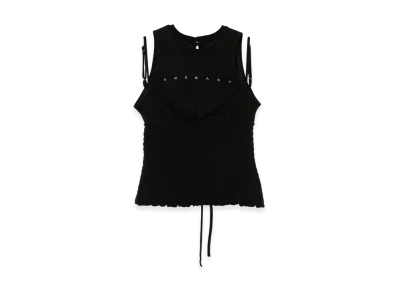 ANDMARY Ami Shirring Logo Tops "Black"
