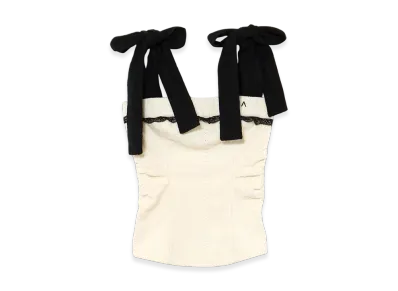 ANDMARY Samantha Ribbon Tops "Ivory"
