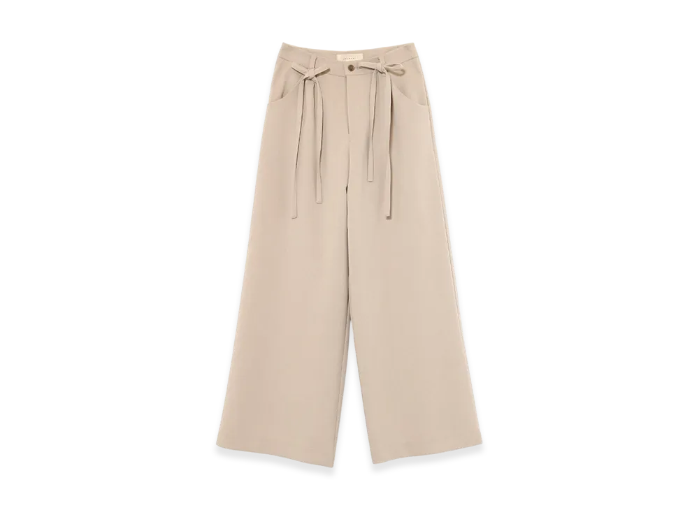 ANDMARY Loose Ribbon Slacks "Beige"