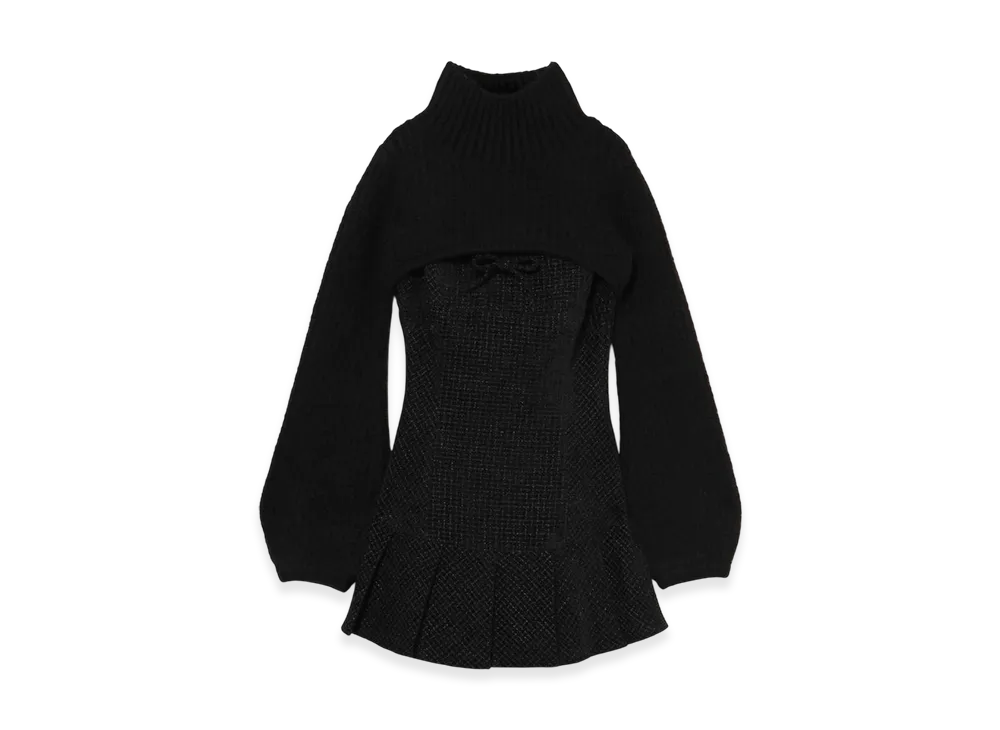 ANDMARY Twiggy Tweed Mini Dress "Black"