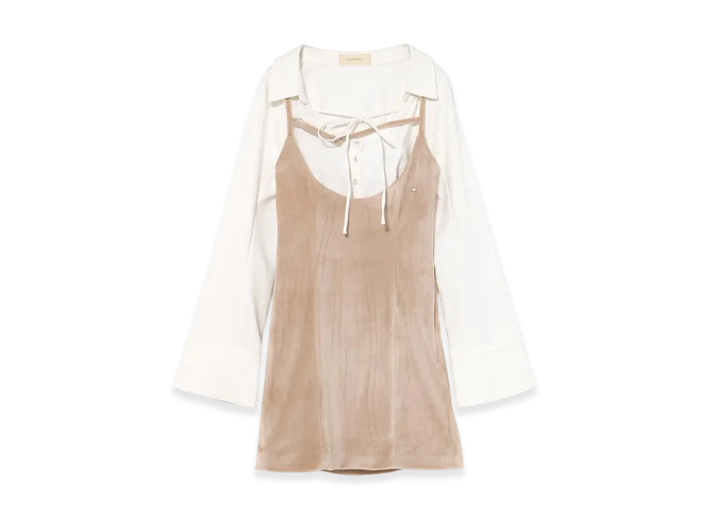 ANDMARY Betty Velour Mini Dress "Beige"