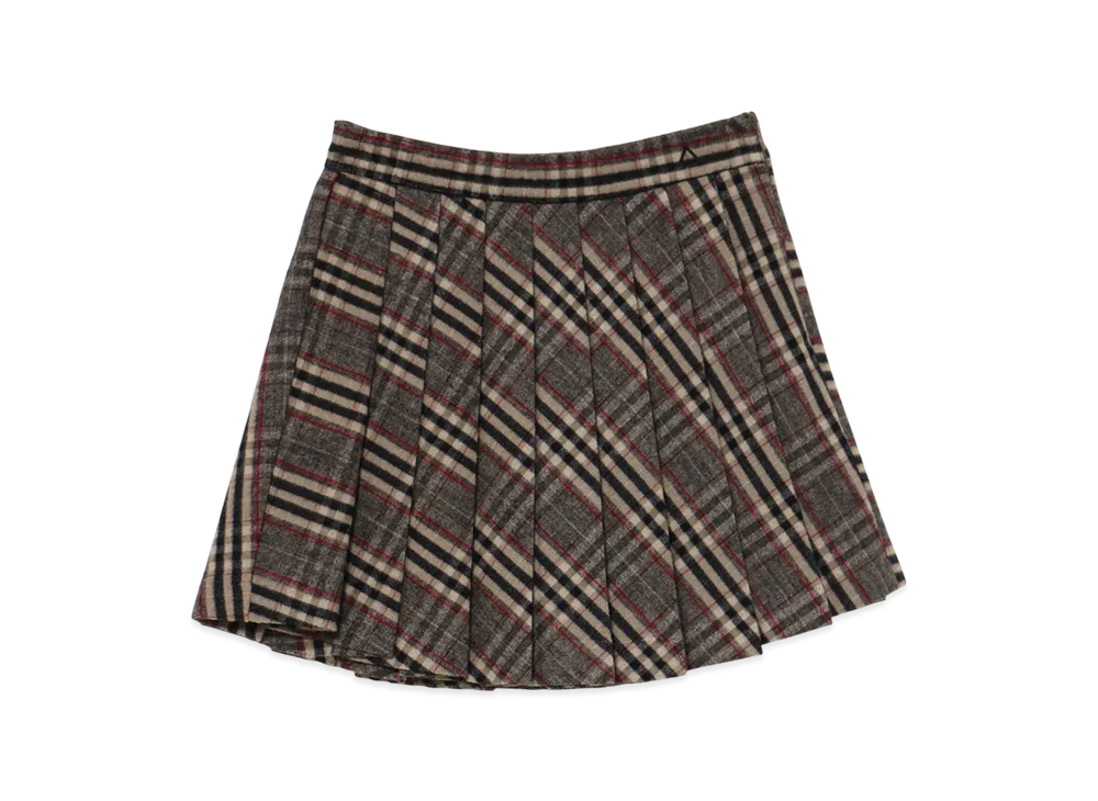 ANDMARY Monica Check Pleats Mini Skirt "Beige"