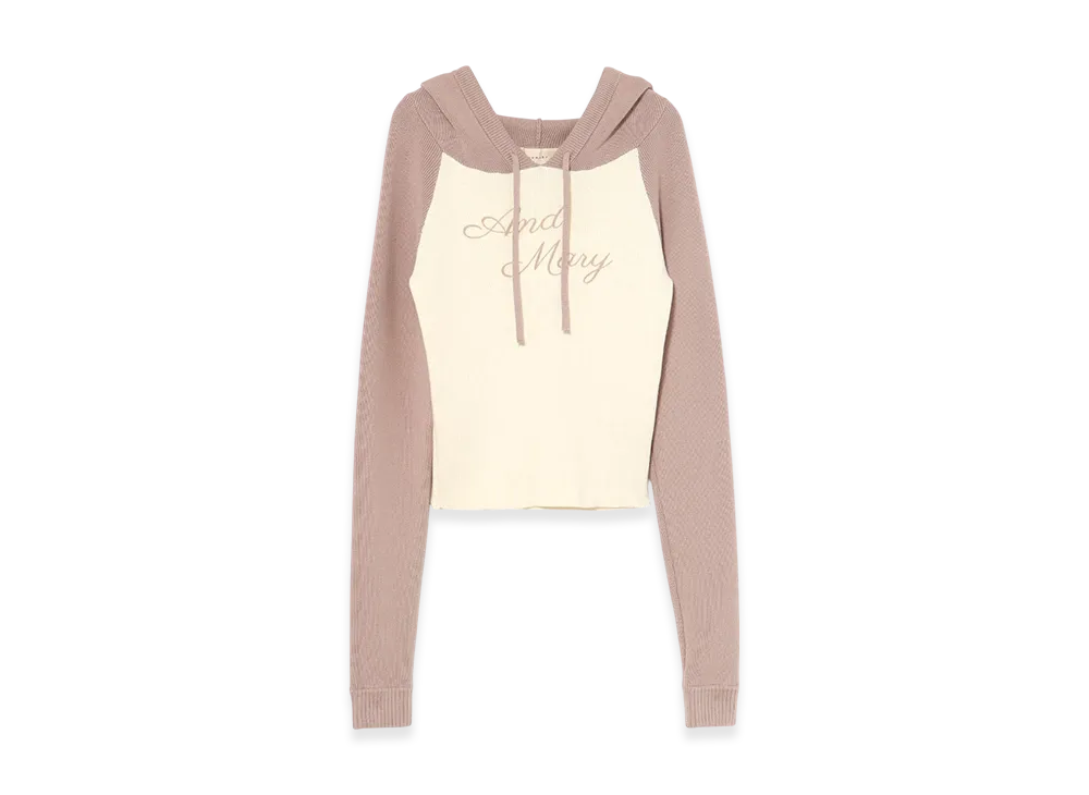 ANDMARY Letter Mary Logo Tops "Pink Beige"