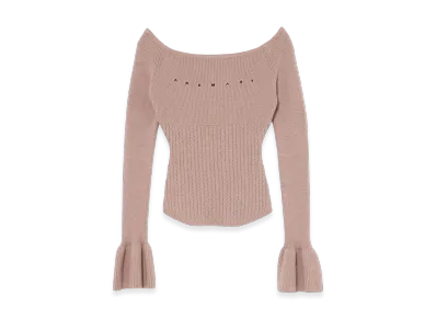 ANDMARY Flora Knit Tops "Pink Beige"