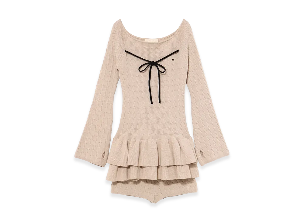 ANDMARY Milky Frill Mini Dress "Beige"
