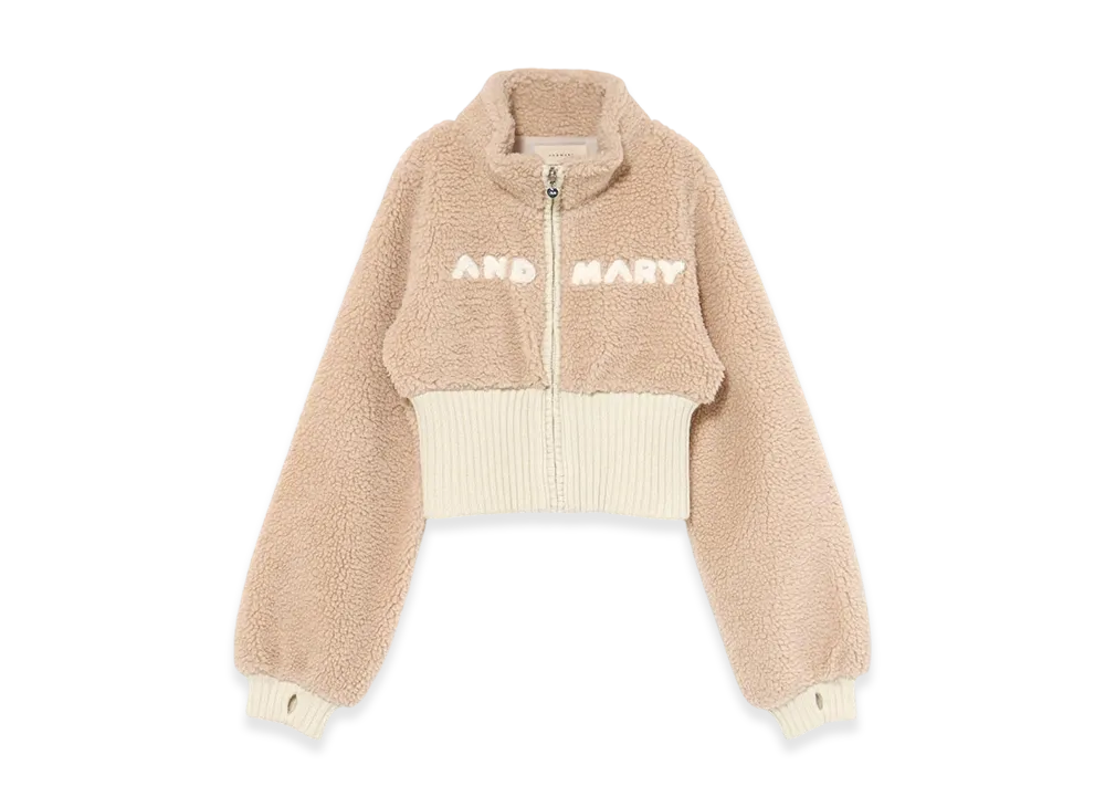 ANDMARY Fluffy Zip Up Jacket "Beige"