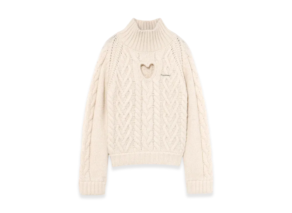 ANDMARY Mary Heart Knit Tops "Ivory"