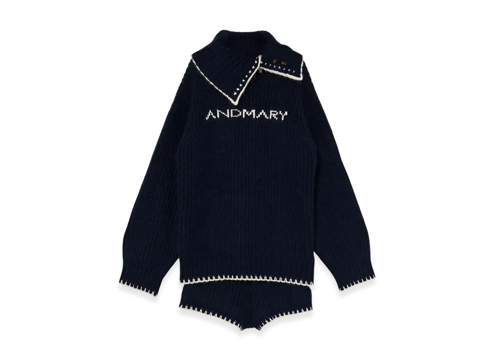 ANDMARY Mary Logo Loose Set Up "Navy"