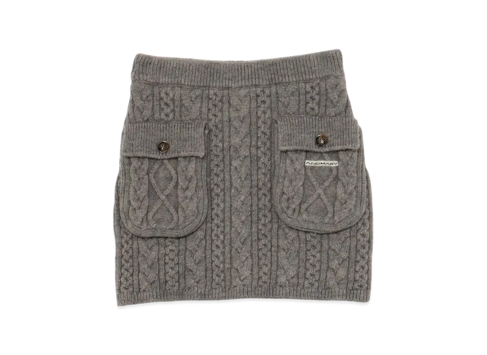 ANDMARY Mary Knit Skirt "Gray"