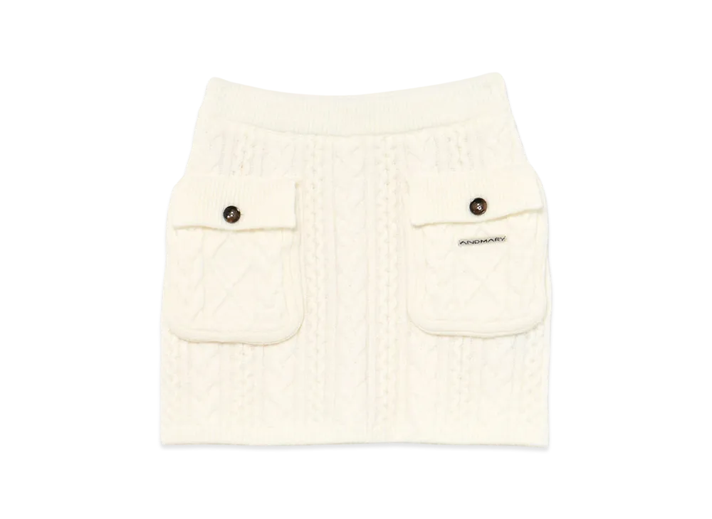 ANDMARY Mary Knit Skirt "Ivory"