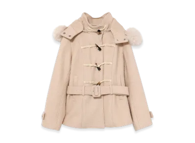ANDMARY Nicole Fur Belt Jacket "Beige"