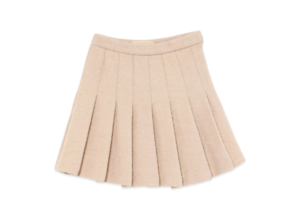 ANDMARY Nicole Pleats Mini Skirt "Beige"