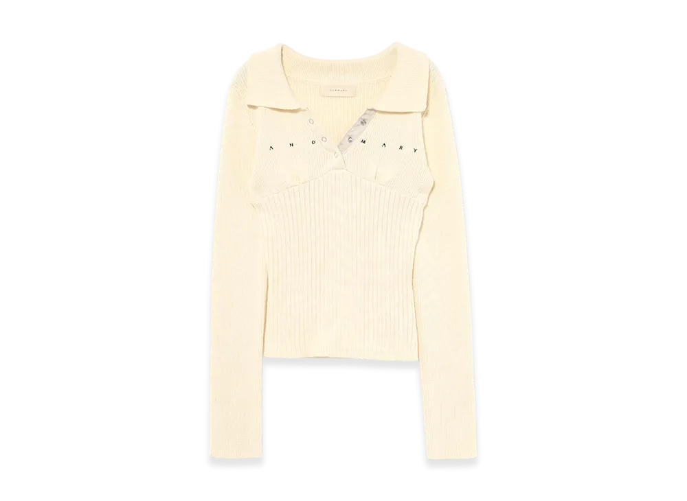 andmary Lindsay logo tops ivory andmary Lindsay logo tops ivory