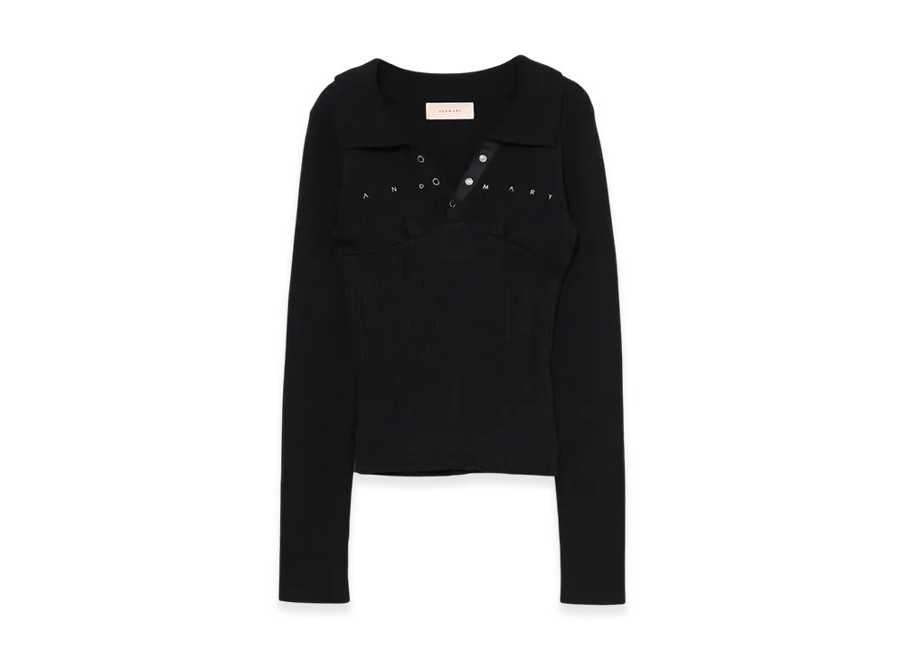 ANDMARY Lindsay Logo Tops "Black"