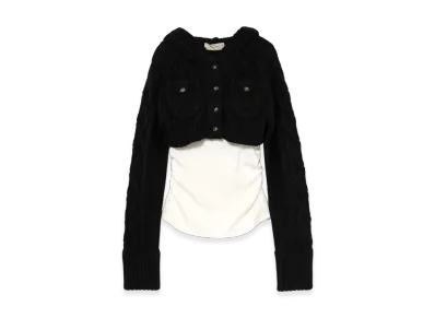 ANDMARY Mary Logo Cable Knit Set "Black"