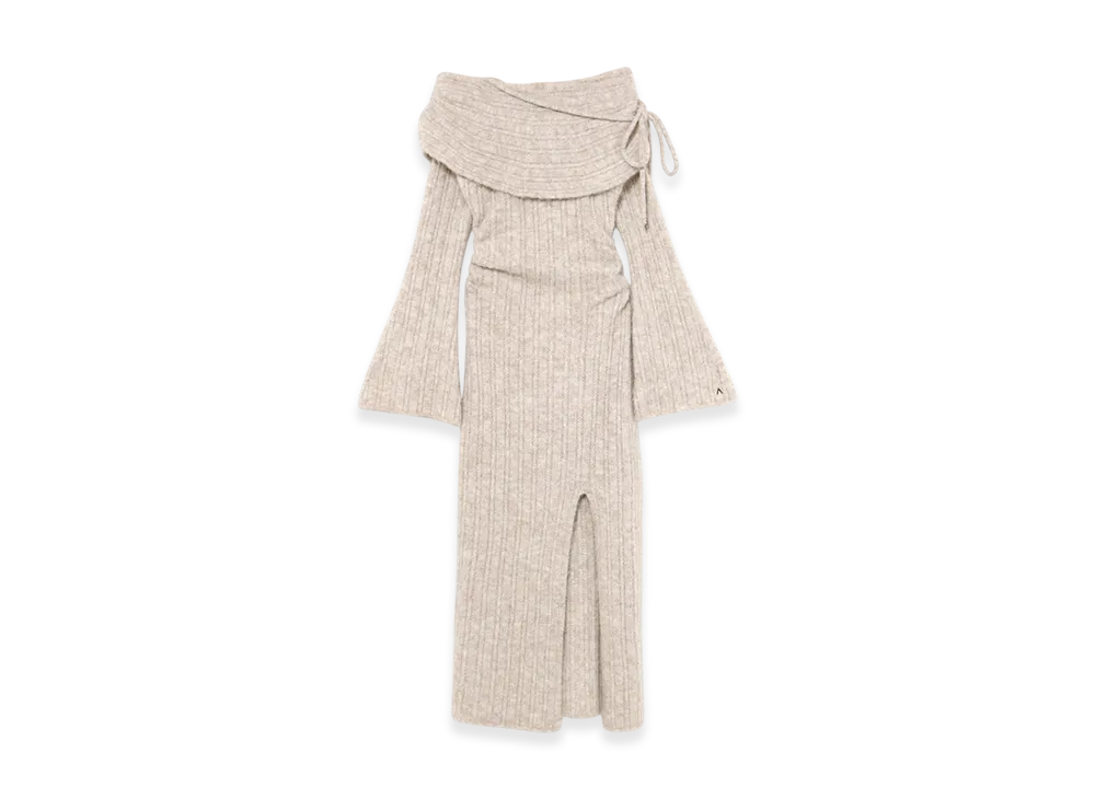 ANDMARY Yvie Offshoulder Knit Dress "Beige"