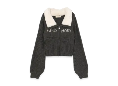 ANDMARY Mary Logo Zip Tops "Gray"