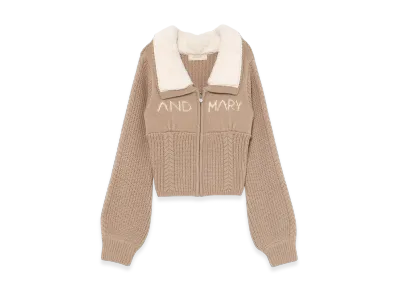 ANDMARY Mary Logo Zip Tops "Beige"