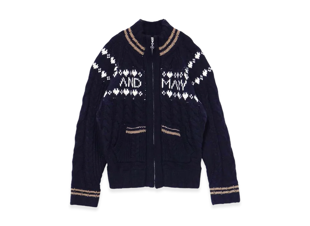 ANDMARY Mary Knit Cowichan "Navy"