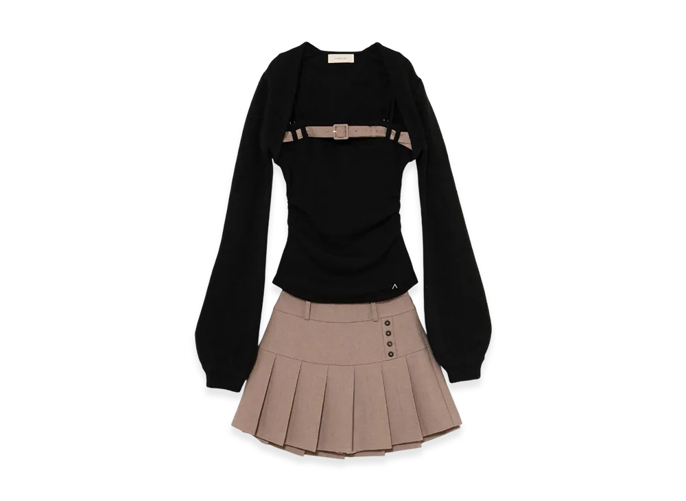 ANDMARY Heidi Belt Pleats Set Up "Black"