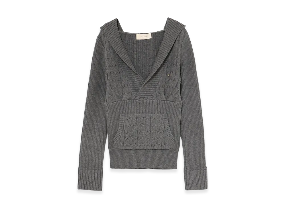 ANDMARY Taylor Hoodie Knit Tops "Gray"
