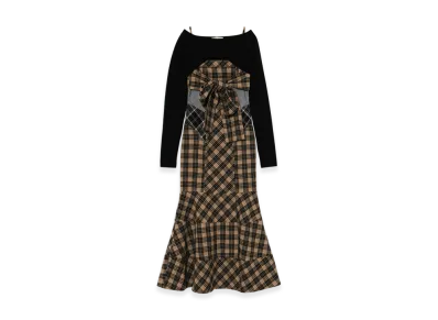 ワンピース AndMary Juni check dress Beige andmary Juni check dress ワンピース AndMary Juni check dress Beige andmary Juni check dress