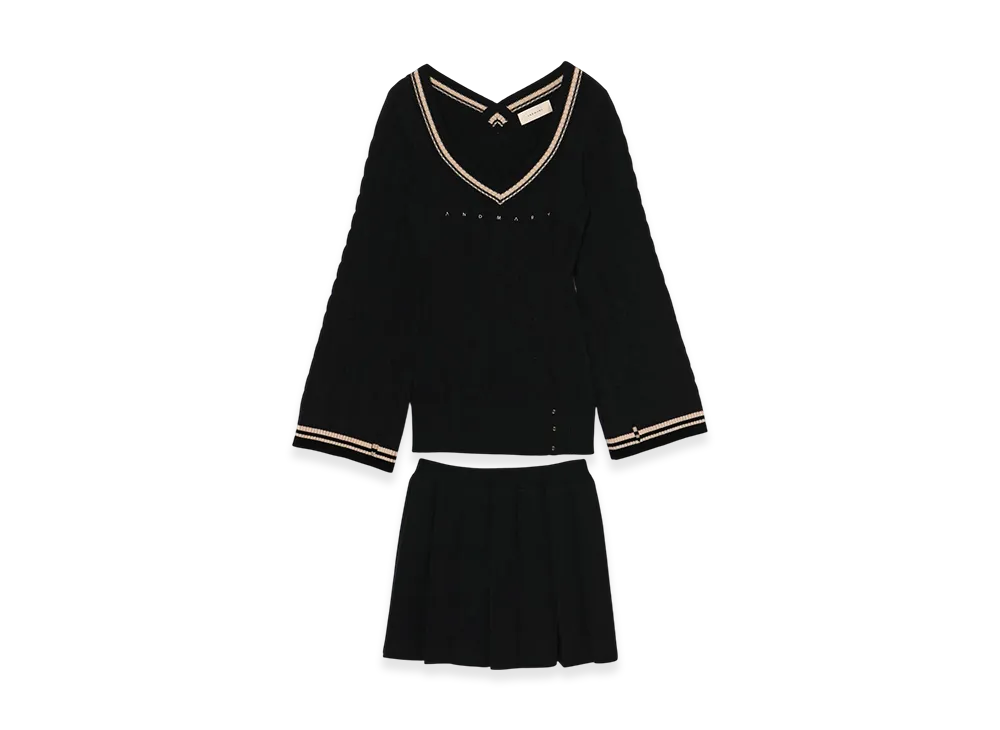 ANDMARY Yuhua school knit set up "Black"