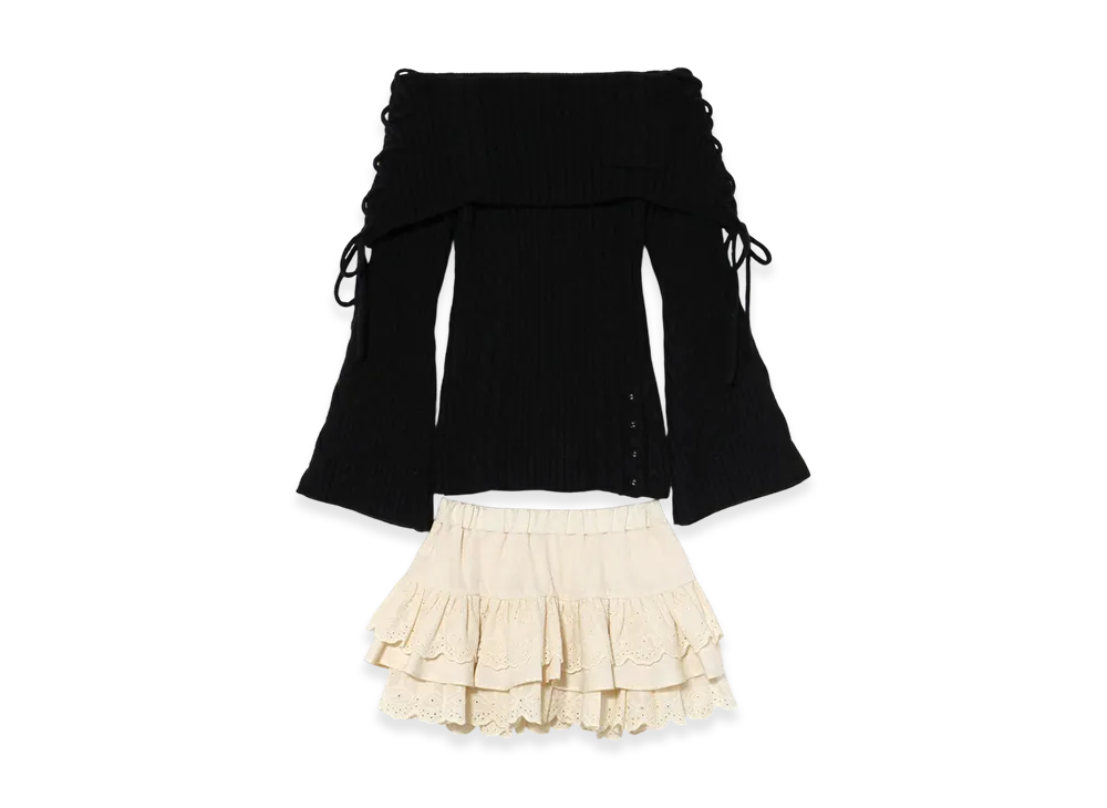 ANDMARY Corrie lace knit set up 