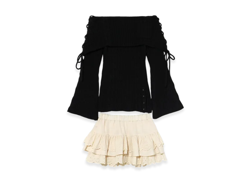 ANDMARY】Corrie lace knit set up andmary Corrie lace knit set up mocha ANDMARY】Corrie lace knit set up andmary Corrie lace knit set up mocha